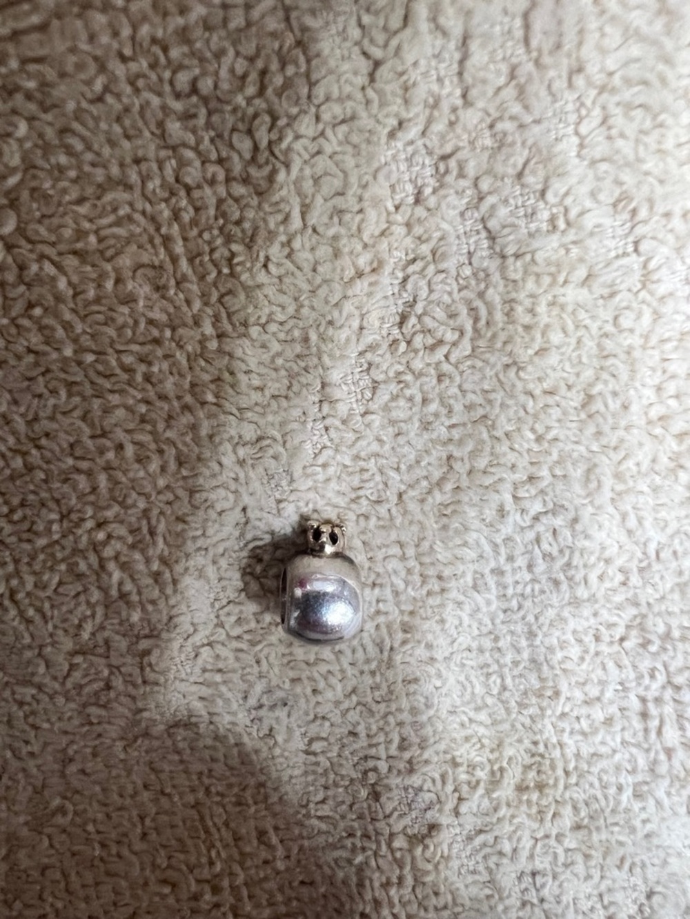 Pandora silver Ball charm with gold crown Charm Pendant - Silver